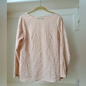 ANN TAYLOR LOFT PETITES sheer embroidered lace blouse